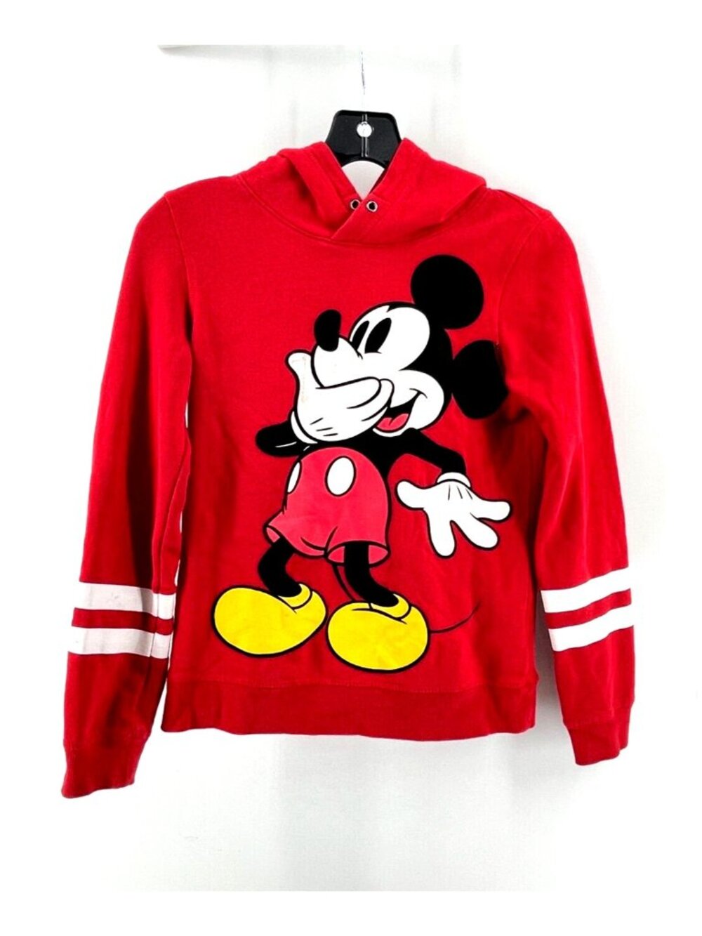 H & M Disney Mickey Mouse Red Youth Kids Hooded Sweatshirt Hoodie Size S/M